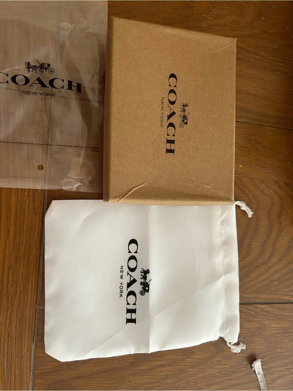 Coach Kids White Drawstring Logo Dust Bag